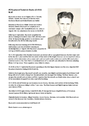 A preview of a PDF biography for Eberle, Raymond Frederick